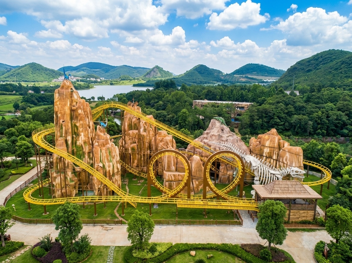 Four-Loop Inversion Steel Coaster - 480 m Track Thrill Ride for Theme Parks