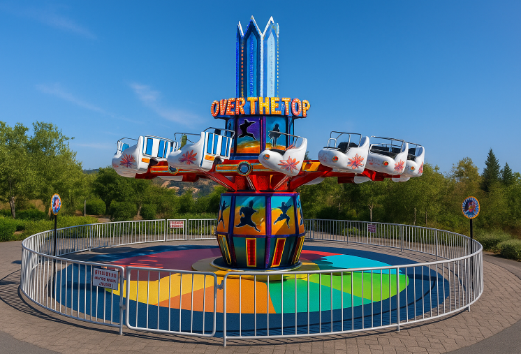 Purple Flame Spinning Ride - Family Swing Attraction